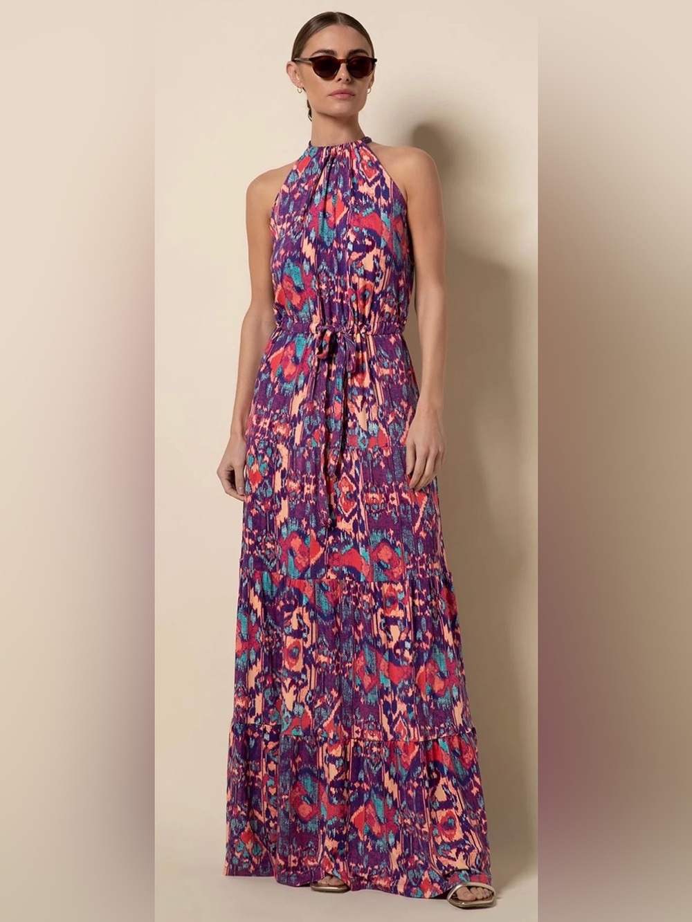 NWOT Tart Collections Violet Maxi Dress Multicolor Halter-Style